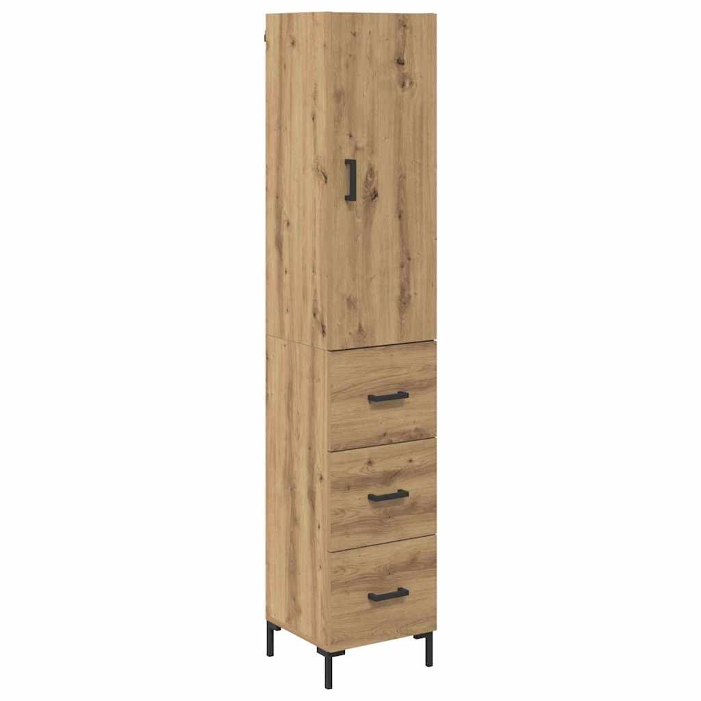 Hoge kast Artisan Eiken 69,5 x 34 x 180 cm Bewerkt hout is nu te koop bij PeponiXL, paradijselijk wonen!