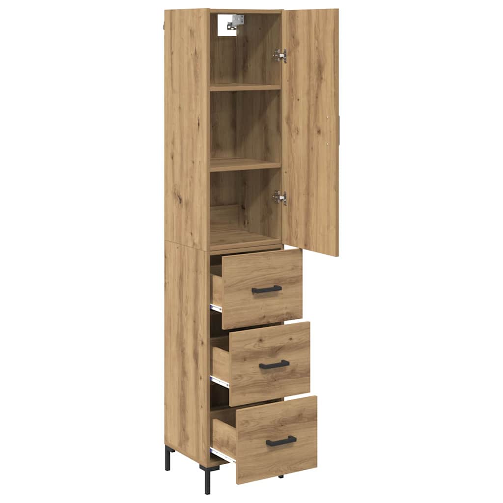 Hoge kast Artisan Eiken 69,5 x 34 x 180 cm Bewerkt hout is nu te koop bij PeponiXL, paradijselijk wonen!