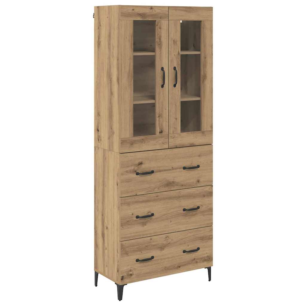 Highboard Artisan Eiken 69,5 x 34 x 180 cm Bewerkt hout is nu te koop bij PeponiXL, paradijselijk wonen!