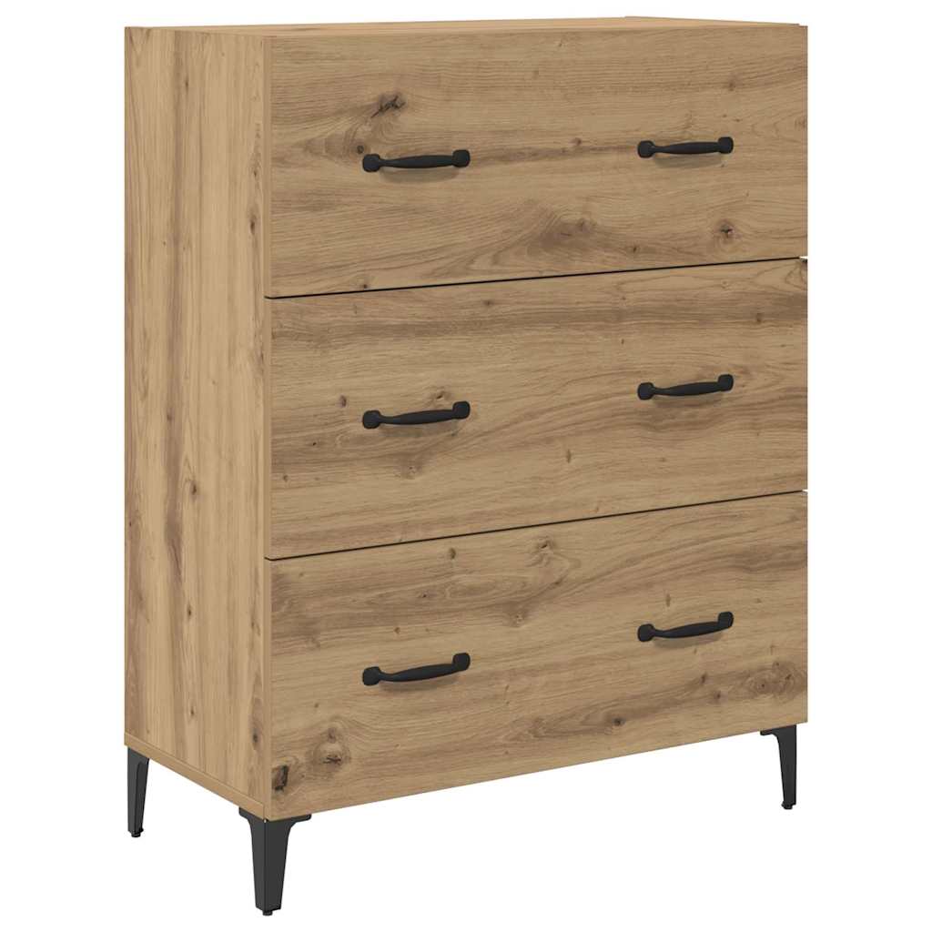 Highboard Artisan Eiken 69,5 x 34 x 180 cm Bewerkt hout is nu te koop bij PeponiXL, paradijselijk wonen!
