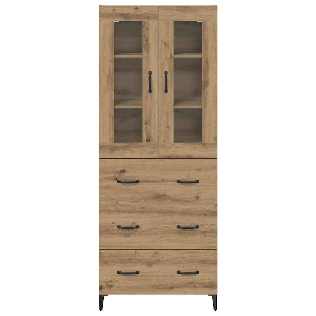 Highboard Artisan Eiken 69,5 x 34 x 180 cm Bewerkt hout is nu te koop bij PeponiXL, paradijselijk wonen!
