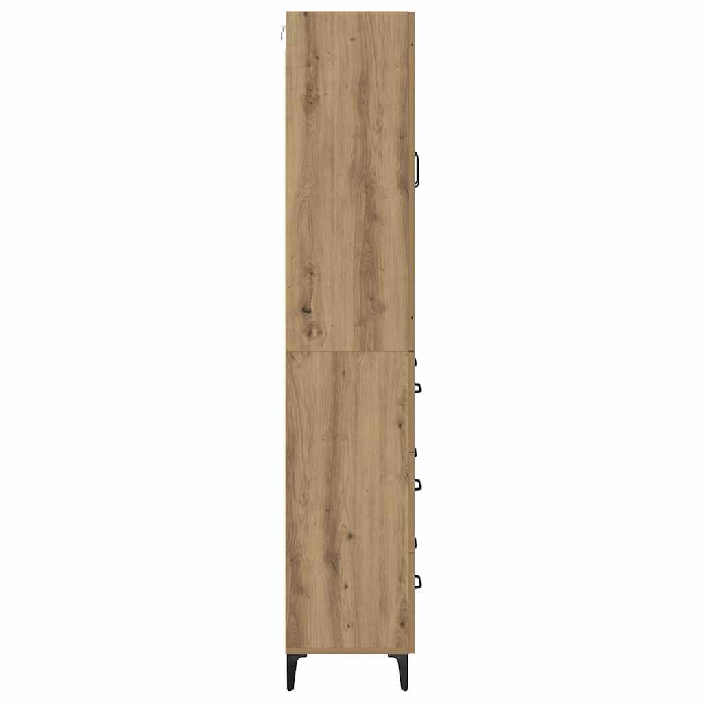 Highboard Artisan Eiken 69,5 x 34 x 180 cm Bewerkt hout is nu te koop bij PeponiXL, paradijselijk wonen!