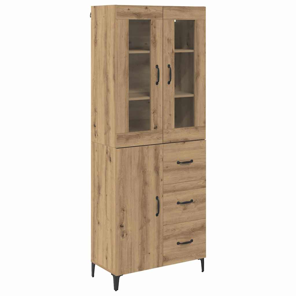 Highboard Artisan Eiken 69,5 x 34 x 180 cm Bewerkt hout is nu te koop bij PeponiXL, paradijselijk wonen!