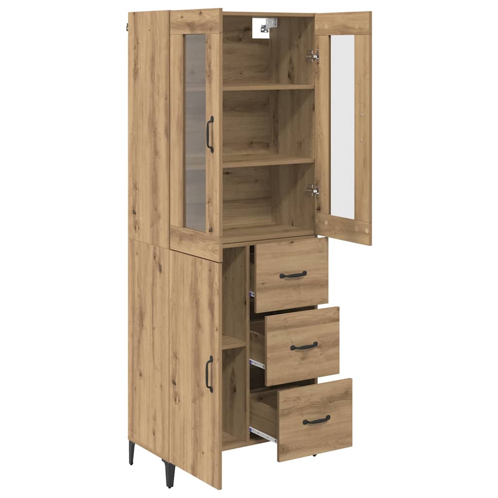 Highboard Artisan Eiken 69,5 x 34 x 180 cm Bewerkt hout is nu te koop bij PeponiXL, paradijselijk wonen!