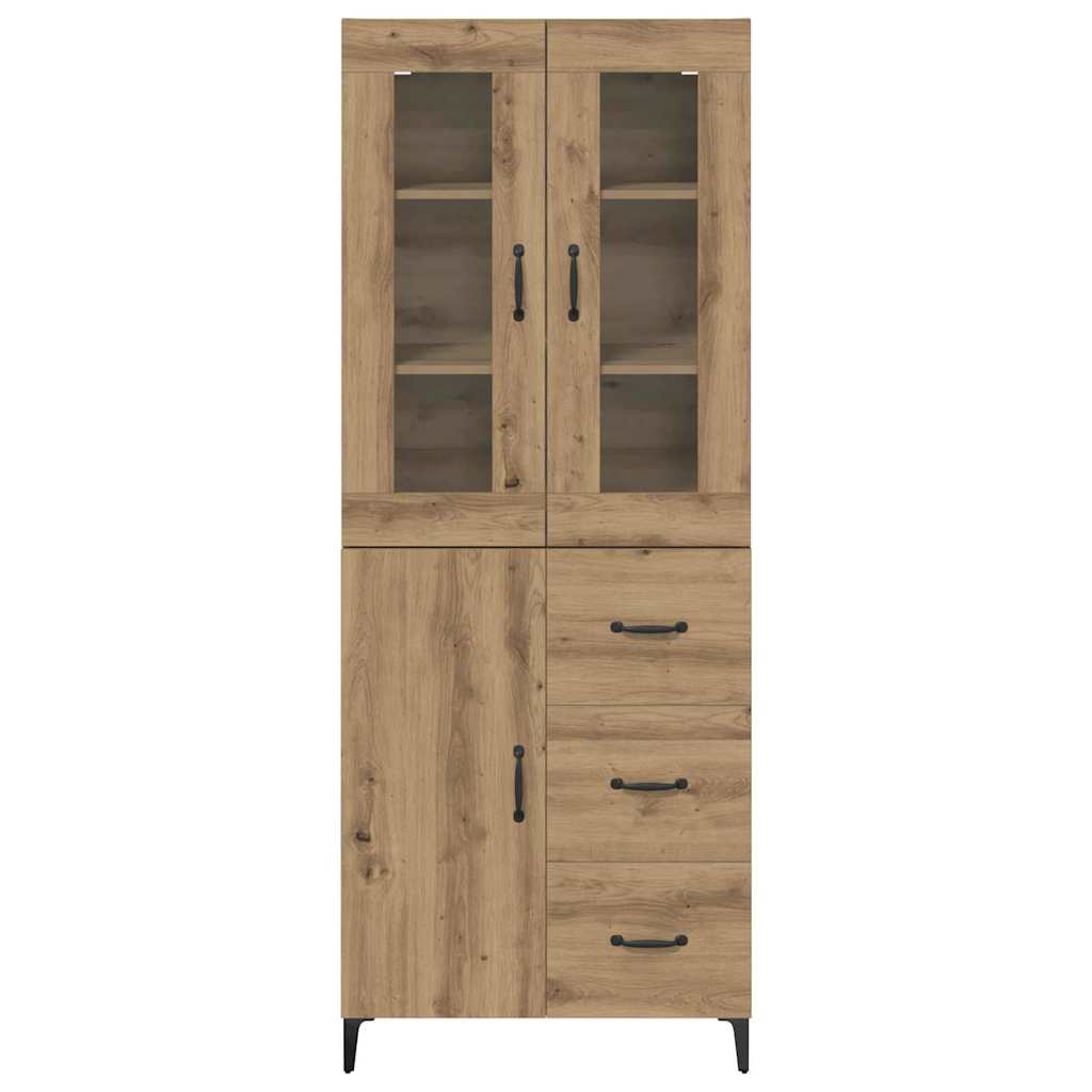 Highboard Artisan Eiken 69,5 x 34 x 180 cm Bewerkt hout is nu te koop bij PeponiXL, paradijselijk wonen!