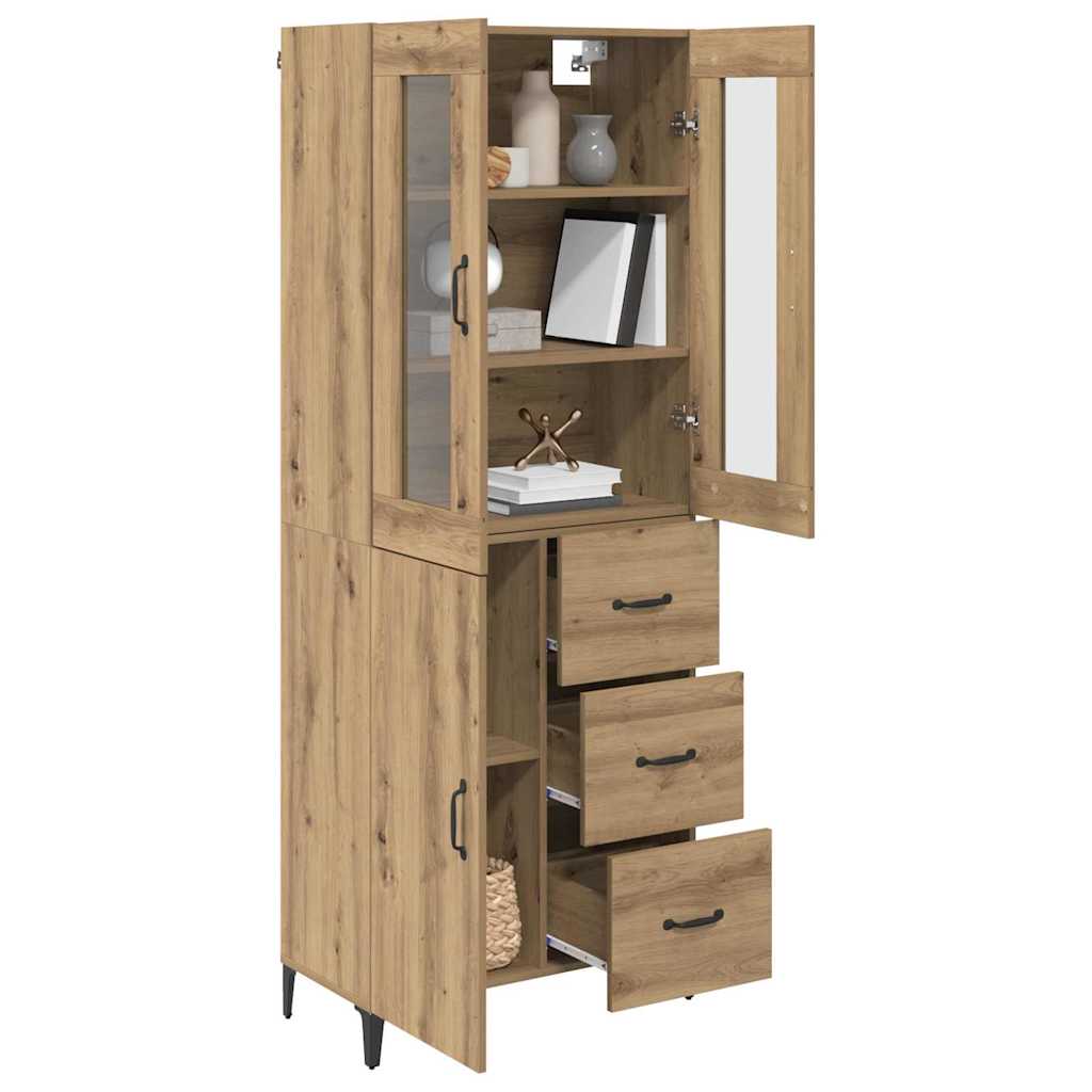 Highboard Artisan Eiken 69,5 x 34 x 180 cm Bewerkt hout is nu te koop bij PeponiXL, paradijselijk wonen!