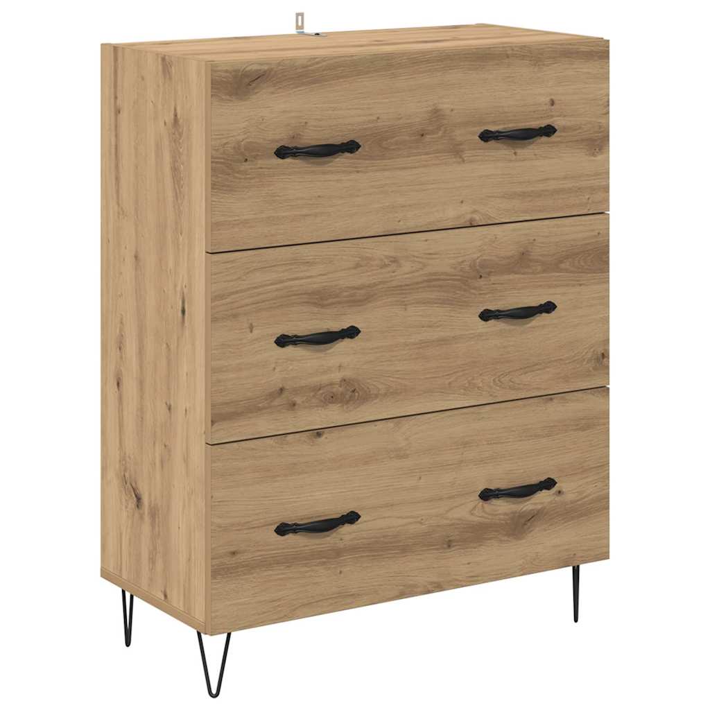 Hoge kast met lade 2 pcs Artisan Eiken Geëngineerd hout en glas is nu te koop bij PeponiXL, paradijselijk wonen!