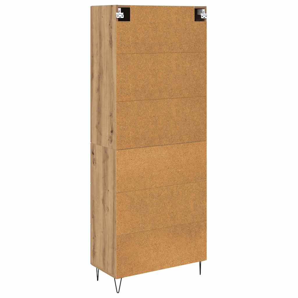 Hoge kast met lade 2 pcs Artisan Eiken Geëngineerd hout en glas is nu te koop bij PeponiXL, paradijselijk wonen!