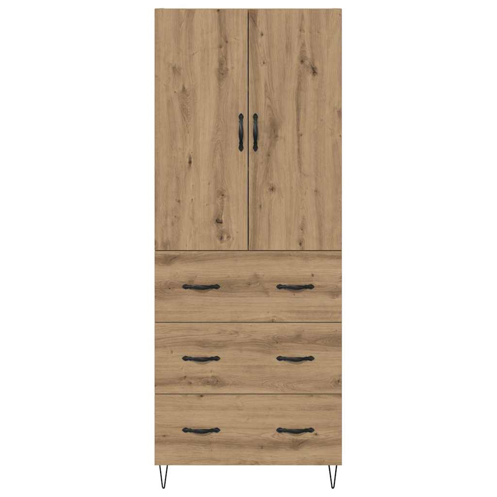 Hoge kast met lade 2 pcs Artisan Eiken Geëngineerd hout en glas is nu te koop bij PeponiXL, paradijselijk wonen!