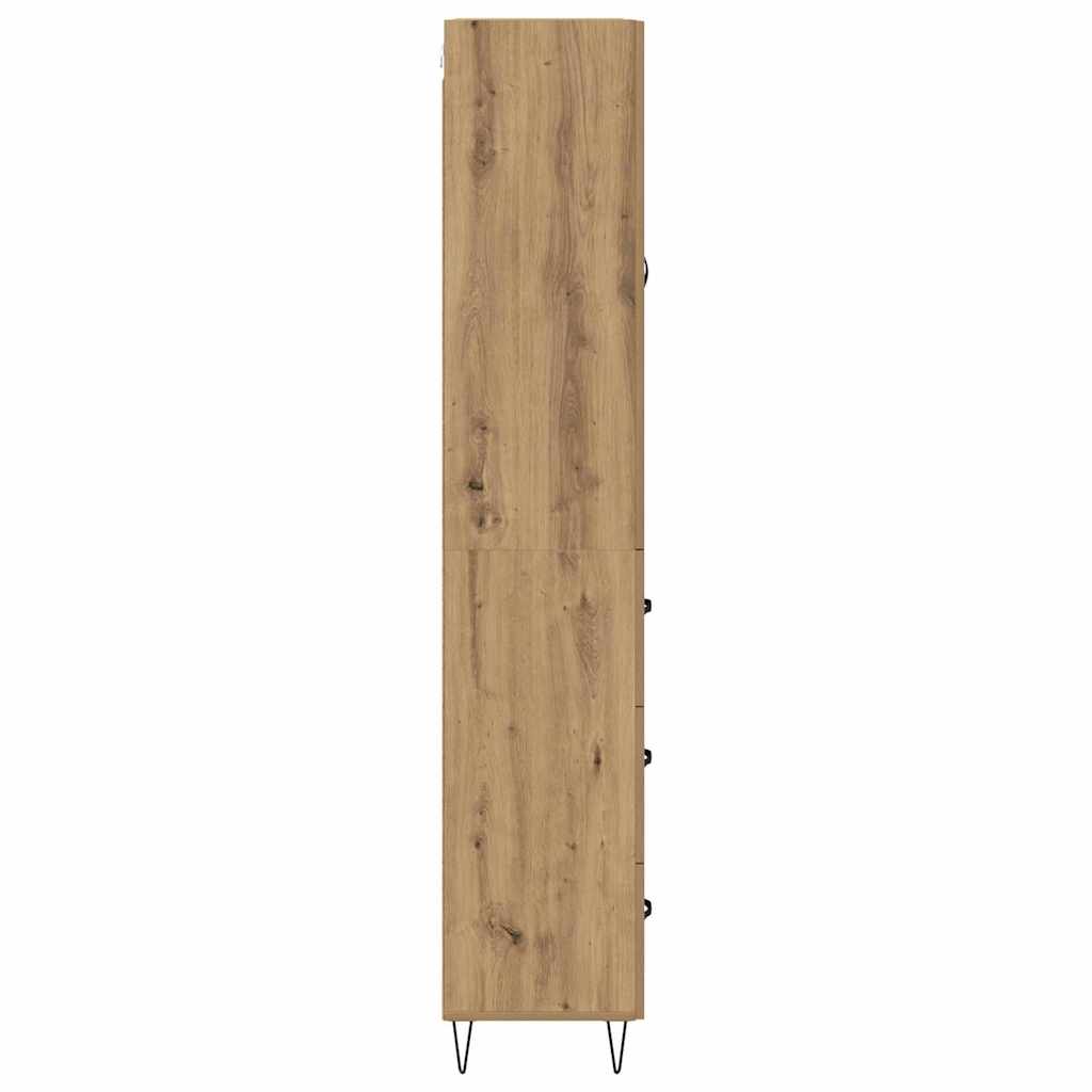 Hoge kast met lade 2 pcs Artisan Eiken Geëngineerd hout en glas is nu te koop bij PeponiXL, paradijselijk wonen!