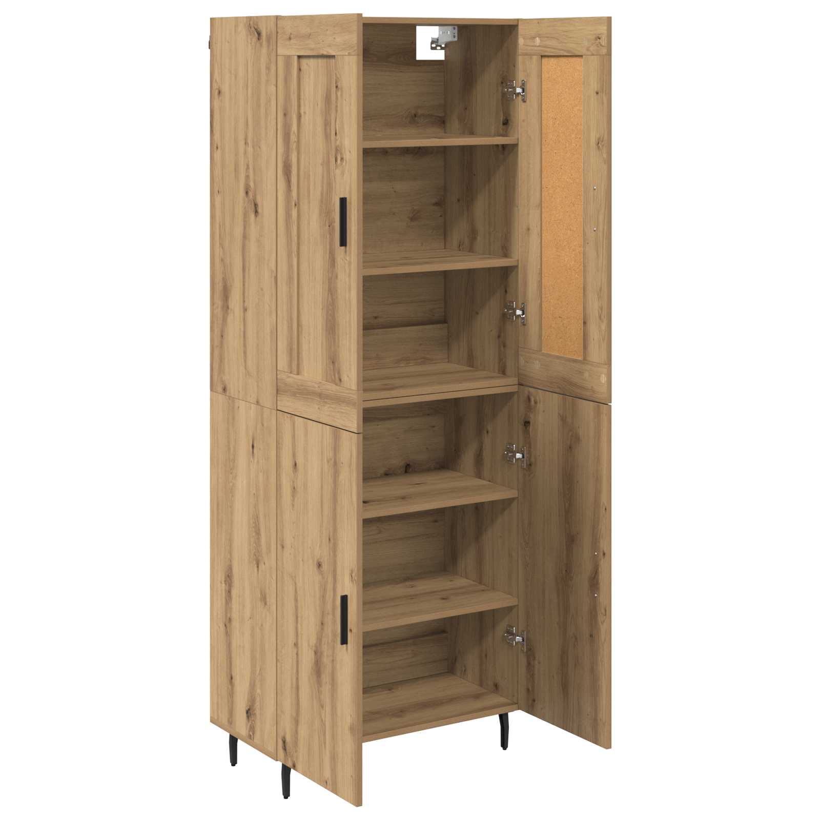 Hoge kast 2 pcs Artisan Eiken Bewerkt hout is nu te koop bij PeponiXL, paradijselijk wonen!