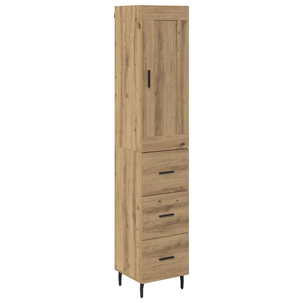 Highboard Artisan Eiken 34,5 x 34 x 180 cm Bewerkt hout is nu te koop bij PeponiXL, paradijselijk wonen!