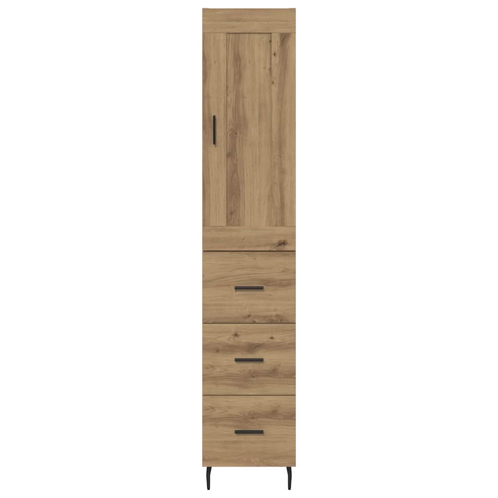 Highboard Artisan Eiken 34,5 x 34 x 180 cm Bewerkt hout is nu te koop bij PeponiXL, paradijselijk wonen!