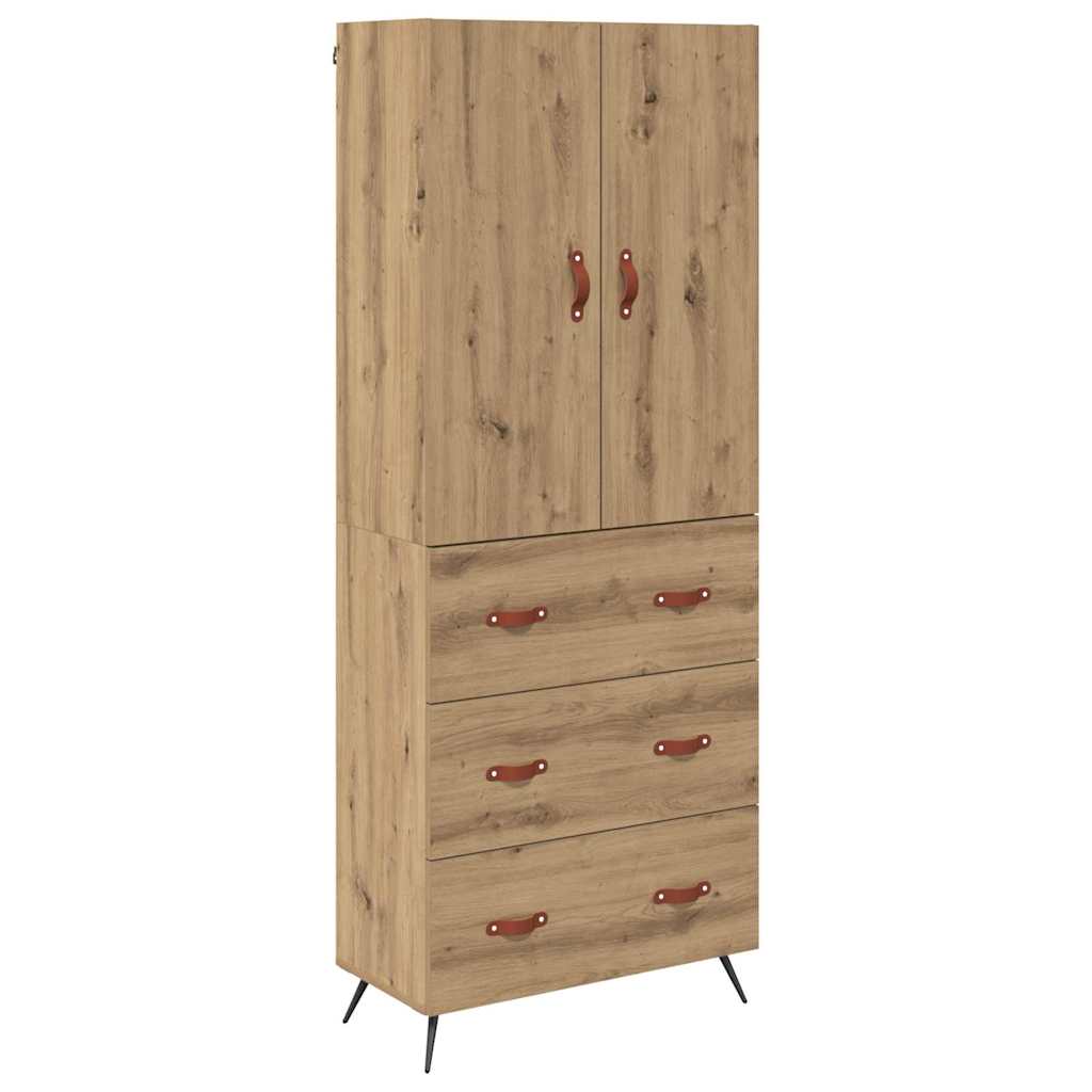 Highboard Artisan Eiken 69,5 x 34 x 180 cm Bewerkt hout is nu te koop bij PeponiXL, paradijselijk wonen!