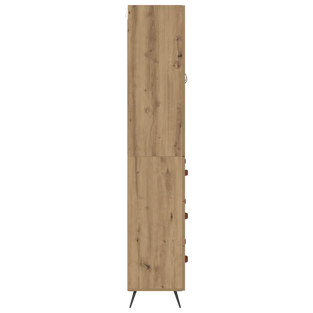 Highboard Artisan Eiken 69,5 x 34 x 180 cm Bewerkt hout is nu te koop bij PeponiXL, paradijselijk wonen!