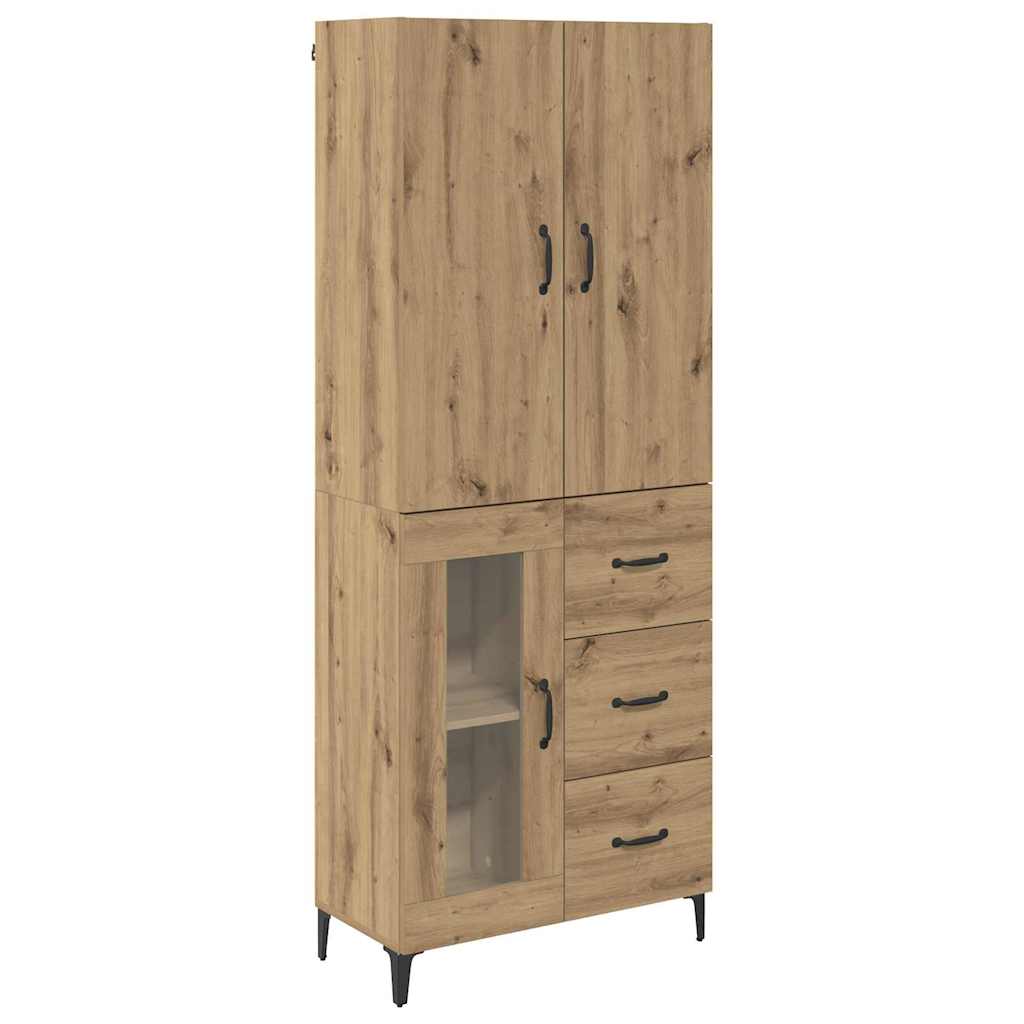 Highboard Artisan Eiken 69,5 x 34 x 180 cm Bewerkt hout is nu te koop bij PeponiXL, paradijselijk wonen!