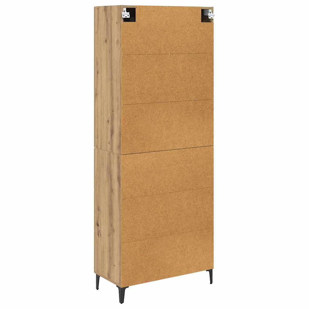 Highboard Artisan Eiken 69,5 x 34 x 180 cm Bewerkt hout is nu te koop bij PeponiXL, paradijselijk wonen!