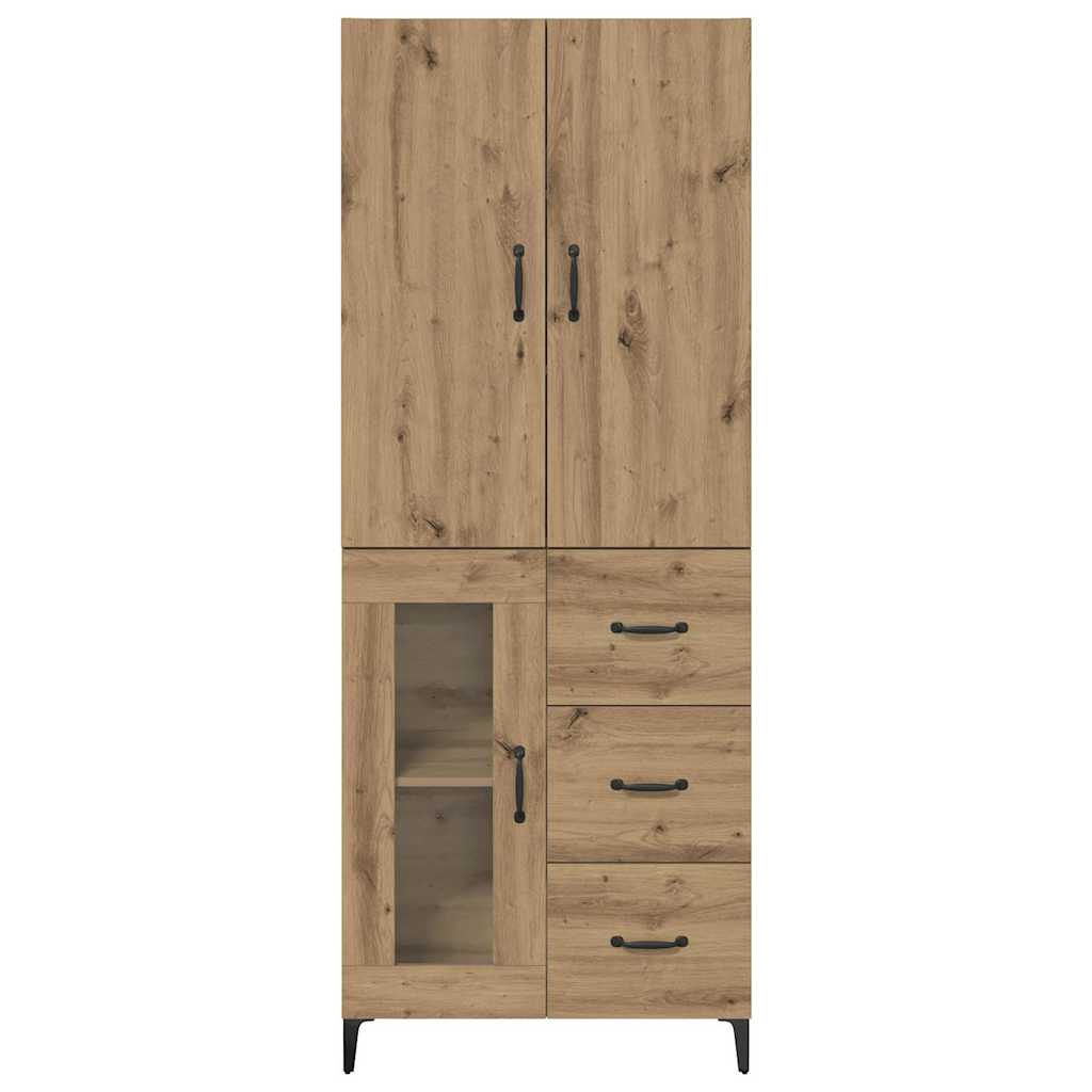Highboard Artisan Eiken 69,5 x 34 x 180 cm Bewerkt hout is nu te koop bij PeponiXL, paradijselijk wonen!