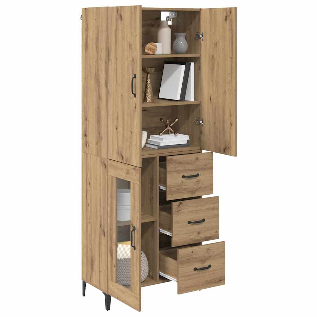 Highboard Artisan Eiken 69,5 x 34 x 180 cm Bewerkt hout is nu te koop bij PeponiXL, paradijselijk wonen!