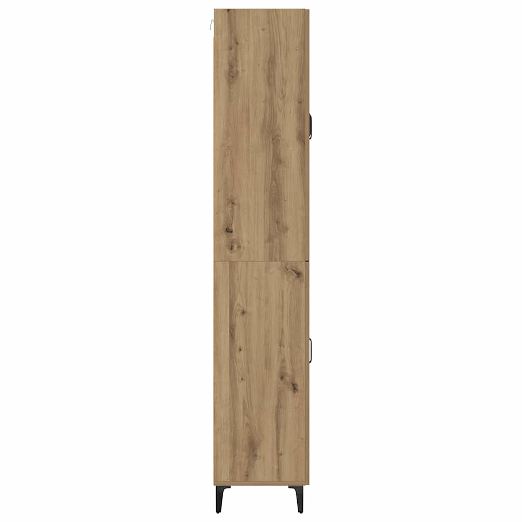 Highboard Artisan Eiken 69,5 x 34 x 180 cm Bewerkt hout is nu te koop bij PeponiXL, paradijselijk wonen!