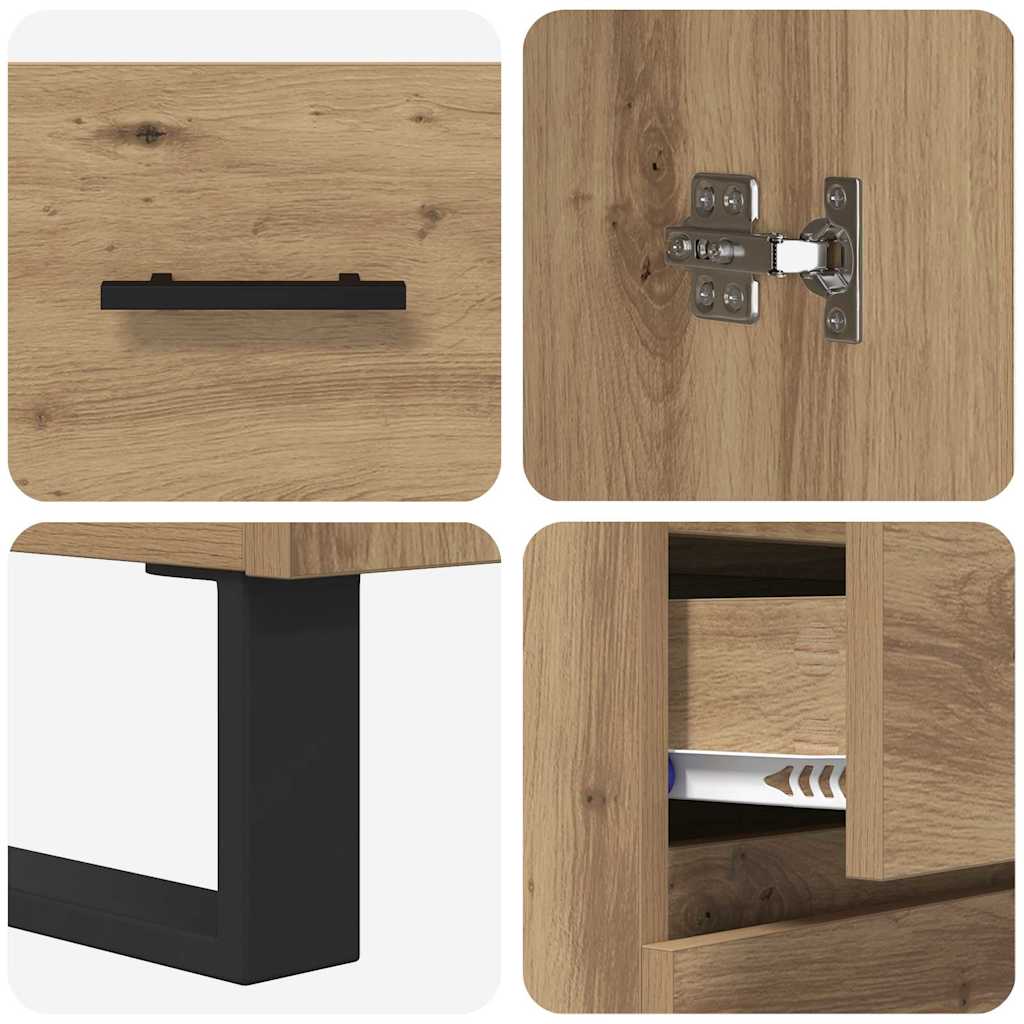 Hoge kast met lade 2 pcs Artisan Eiken 69,5 x 34 x 180 cm is nu te koop bij PeponiXL, paradijselijk wonen!