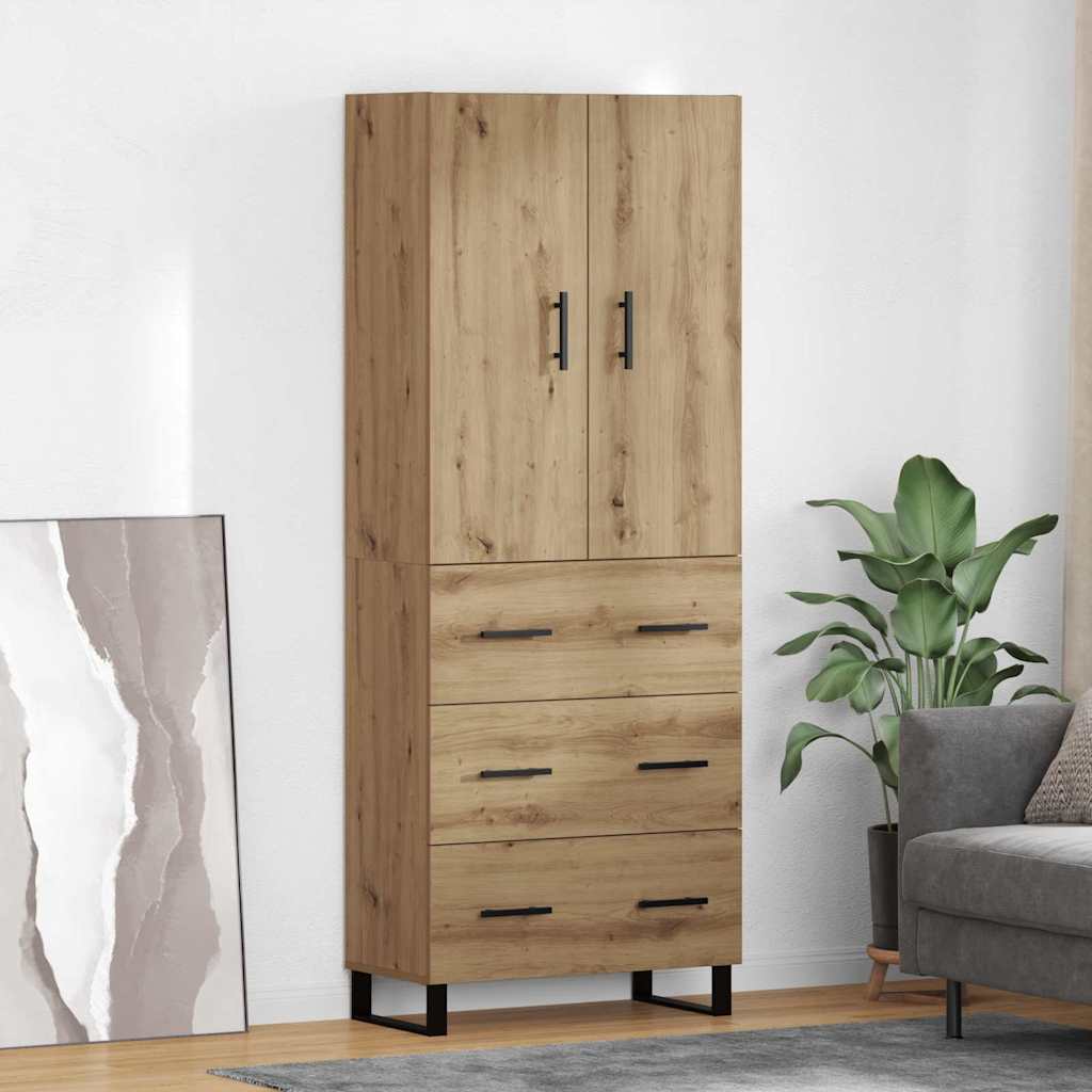 Hoge kast met lade 2 pcs Artisan Eiken 69,5 x 34 x 180 cm is nu te koop bij PeponiXL, paradijselijk wonen!