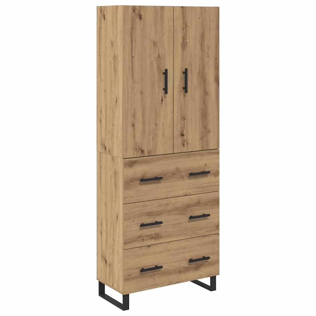 Hoge kast met lade 2 pcs Artisan Eiken 69,5 x 34 x 180 cm is nu te koop bij PeponiXL, paradijselijk wonen!