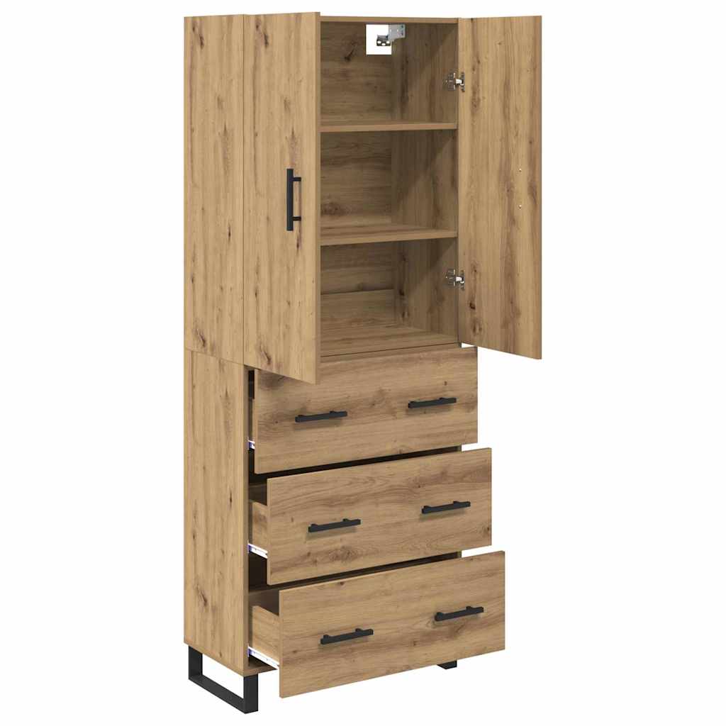 Hoge kast met lade 2 pcs Artisan Eiken 69,5 x 34 x 180 cm is nu te koop bij PeponiXL, paradijselijk wonen!