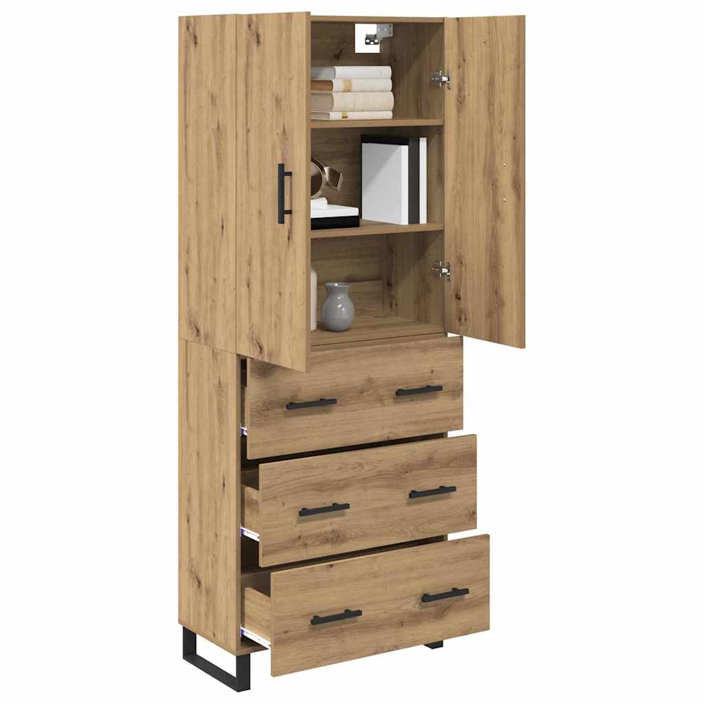 Hoge kast met lade 2 pcs Artisan Eiken 69,5 x 34 x 180 cm is nu te koop bij PeponiXL, paradijselijk wonen!