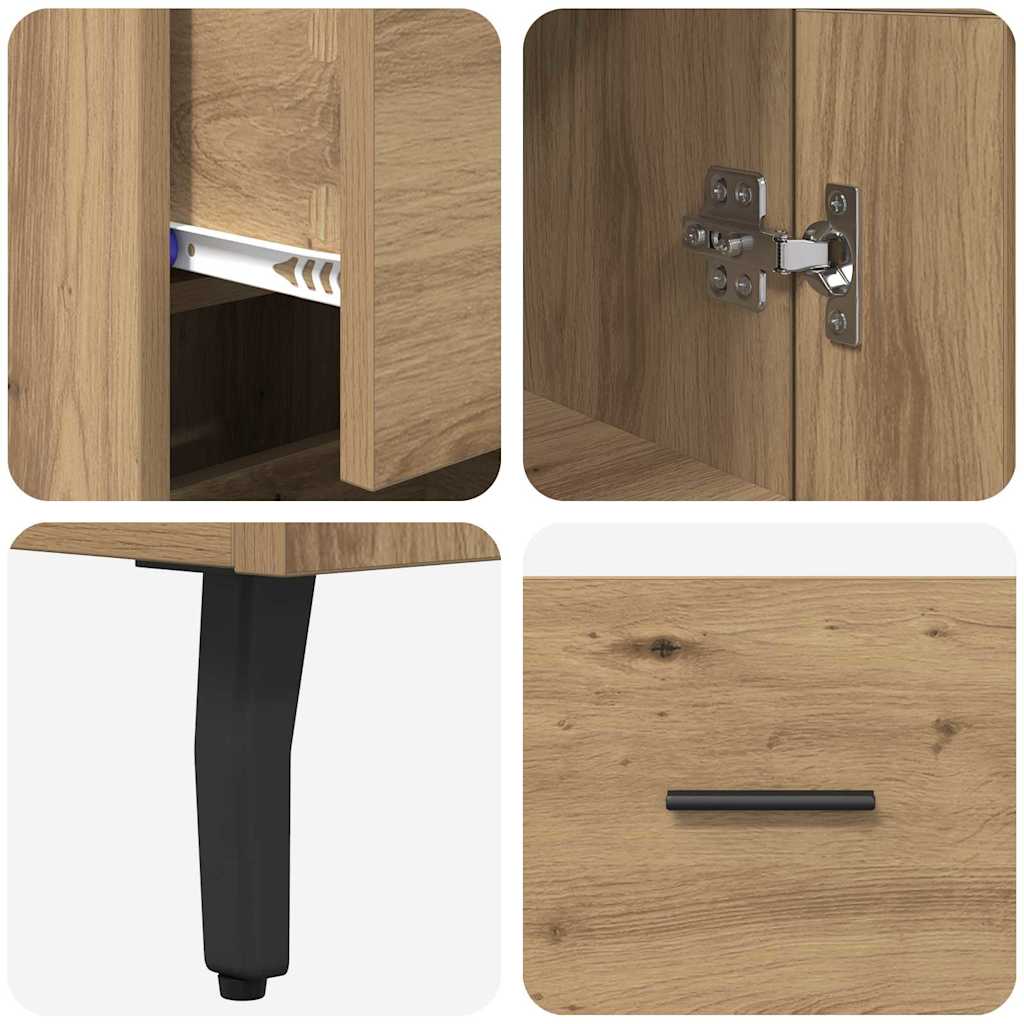 Highboard Artisan Eiken 34,5 x 34 x 180 cm Bewerkt hout is nu te koop bij PeponiXL, paradijselijk wonen!