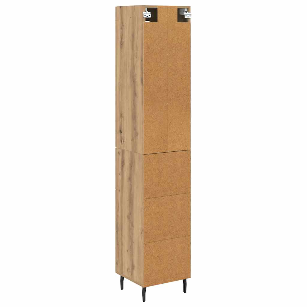 Highboard Artisan Eiken 34,5 x 34 x 180 cm Bewerkt hout is nu te koop bij PeponiXL, paradijselijk wonen!