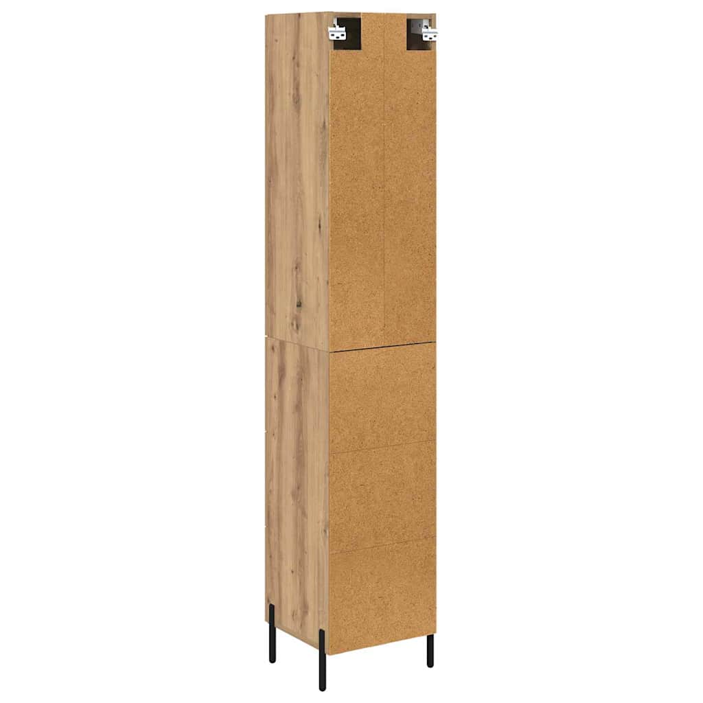 Highboard Artisan Eiken 34,5 x 34 x 180 cm Bewerkt hout is nu te koop bij PeponiXL, paradijselijk wonen!