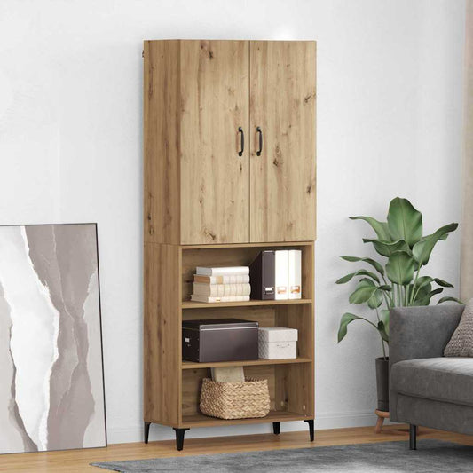 Highboard Artisan Eiken 69,5 x 34 x 180 cm Bewerkt hout is nu te koop bij PeponiXL, paradijselijk wonen!