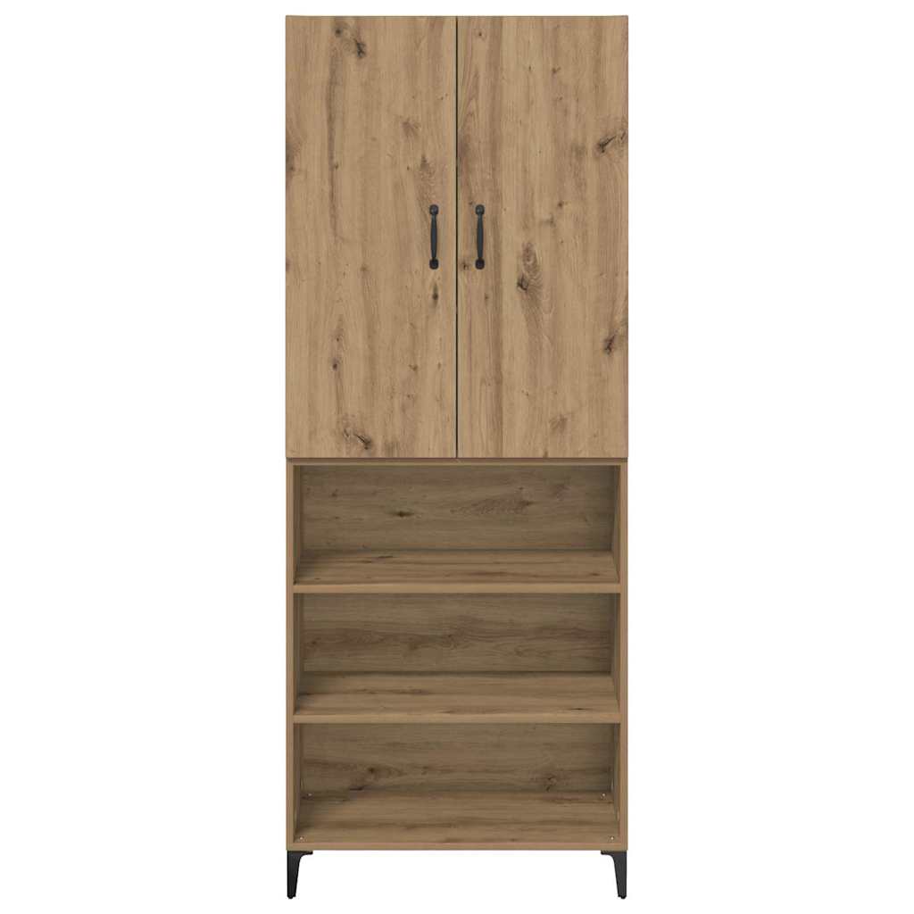 Highboard Artisan Eiken 69,5 x 34 x 180 cm Bewerkt hout is nu te koop bij PeponiXL, paradijselijk wonen!