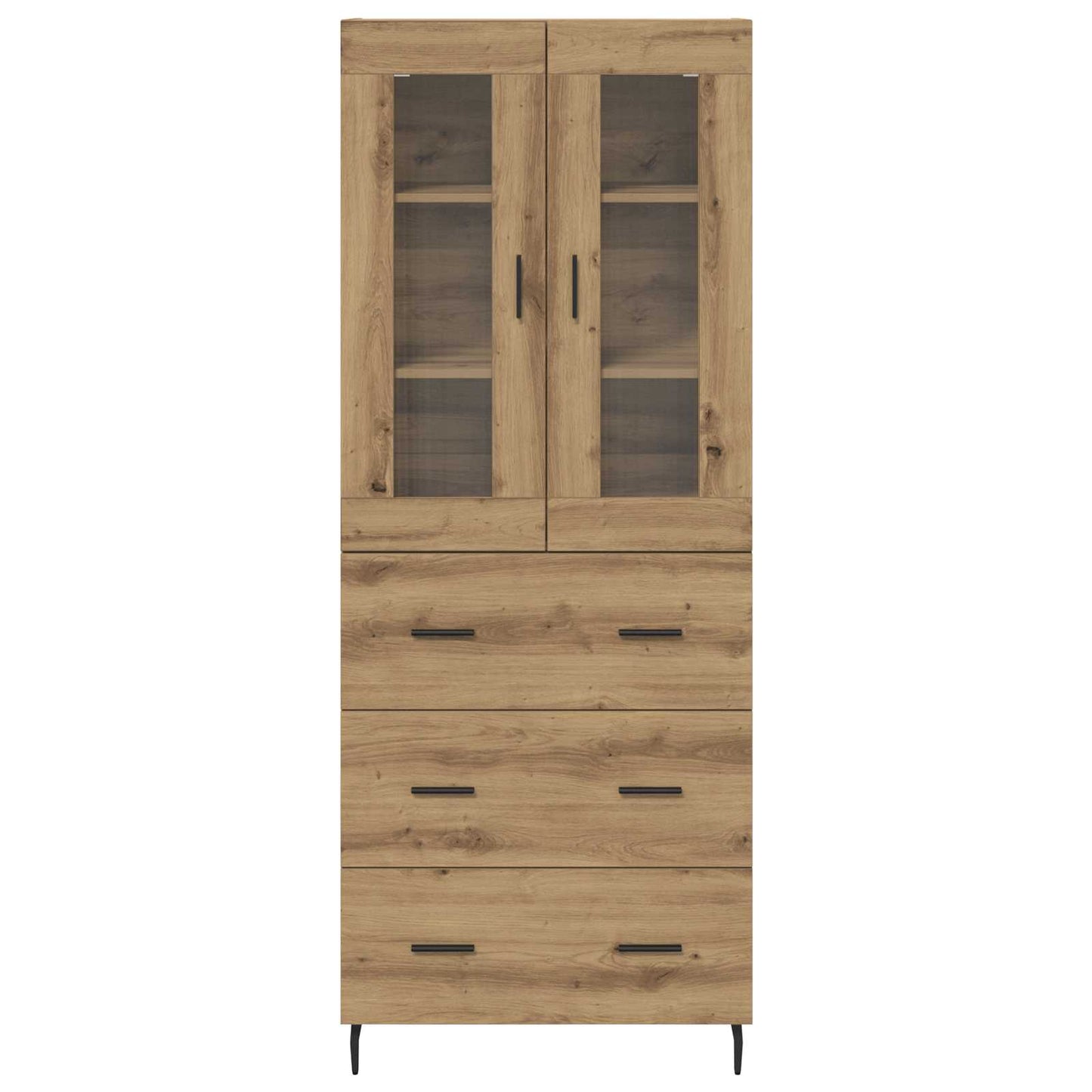 Hoge kast met lade 2 pcs Artisan Eiken Bewerkt hout is nu te koop bij PeponiXL, paradijselijk wonen!