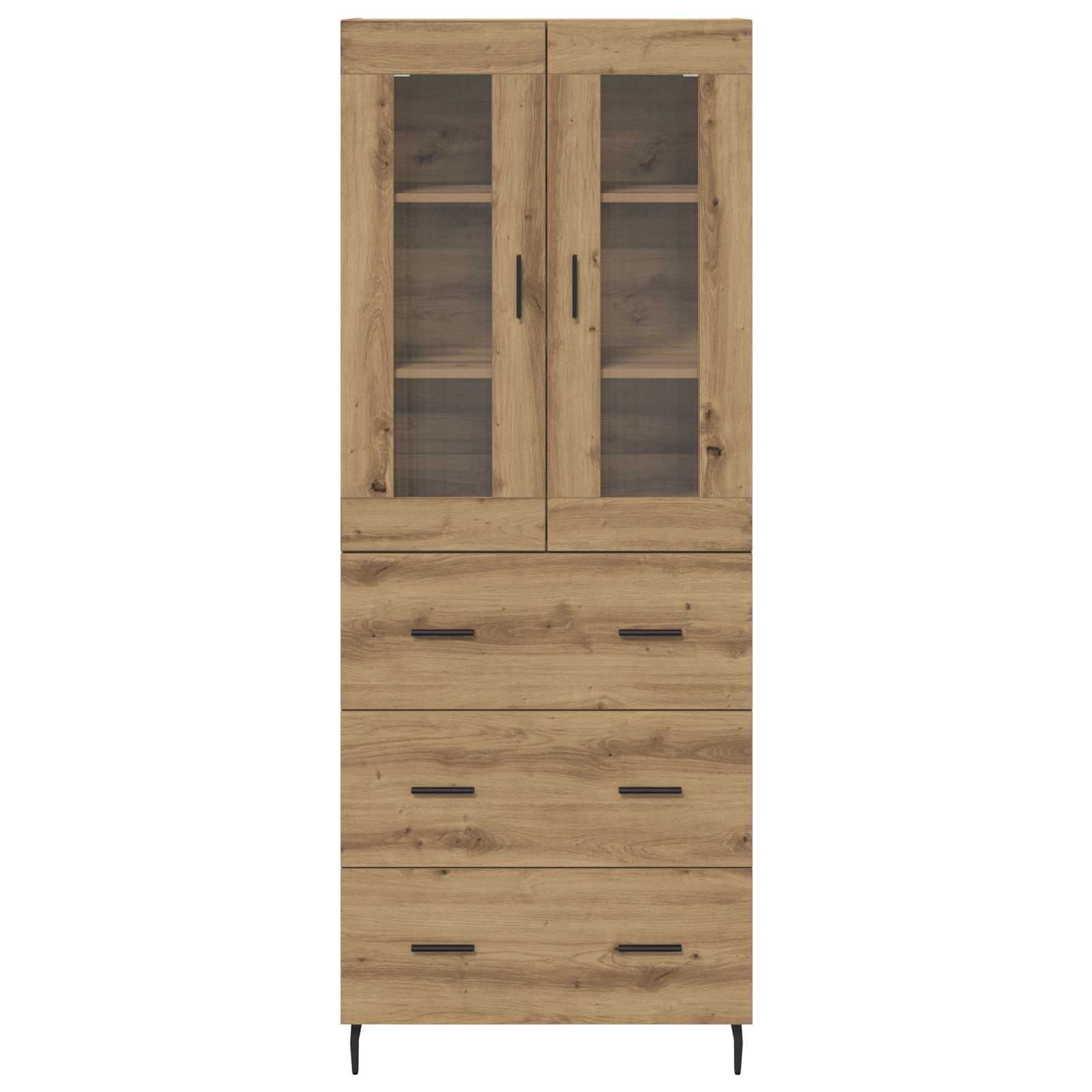 Hoge kast met lade 2 pcs Artisan Eiken Bewerkt hout is nu te koop bij PeponiXL, paradijselijk wonen!