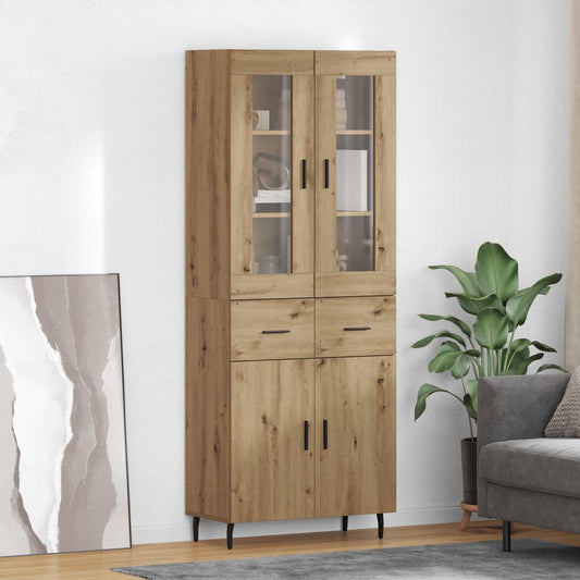 Hoge kast met lade 2 pcs Artisan Eiken Bewerkt hout is nu te koop bij PeponiXL, paradijselijk wonen!