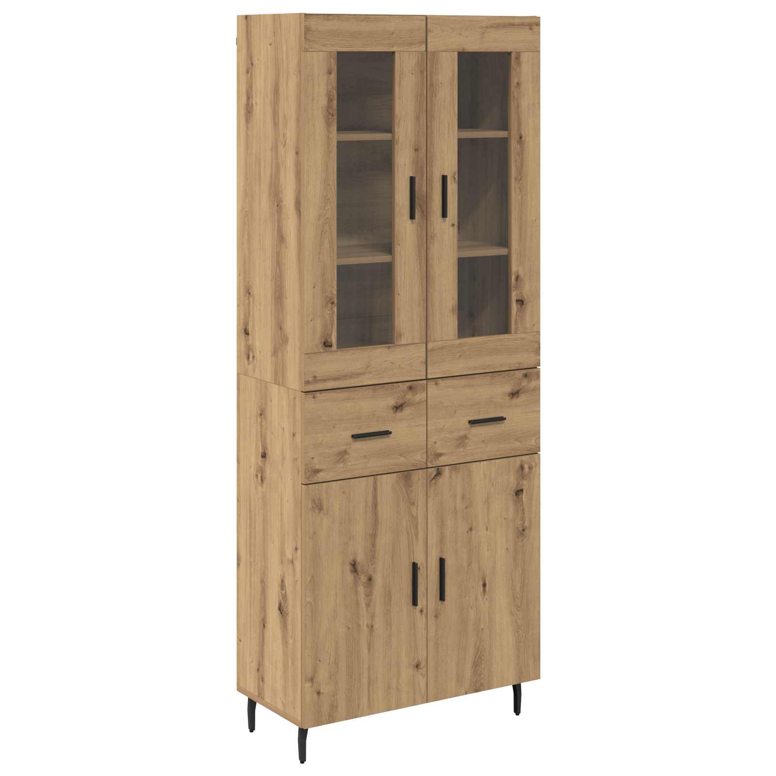 Hoge kast met lade 2 pcs Artisan Eiken Bewerkt hout is nu te koop bij PeponiXL, paradijselijk wonen!
