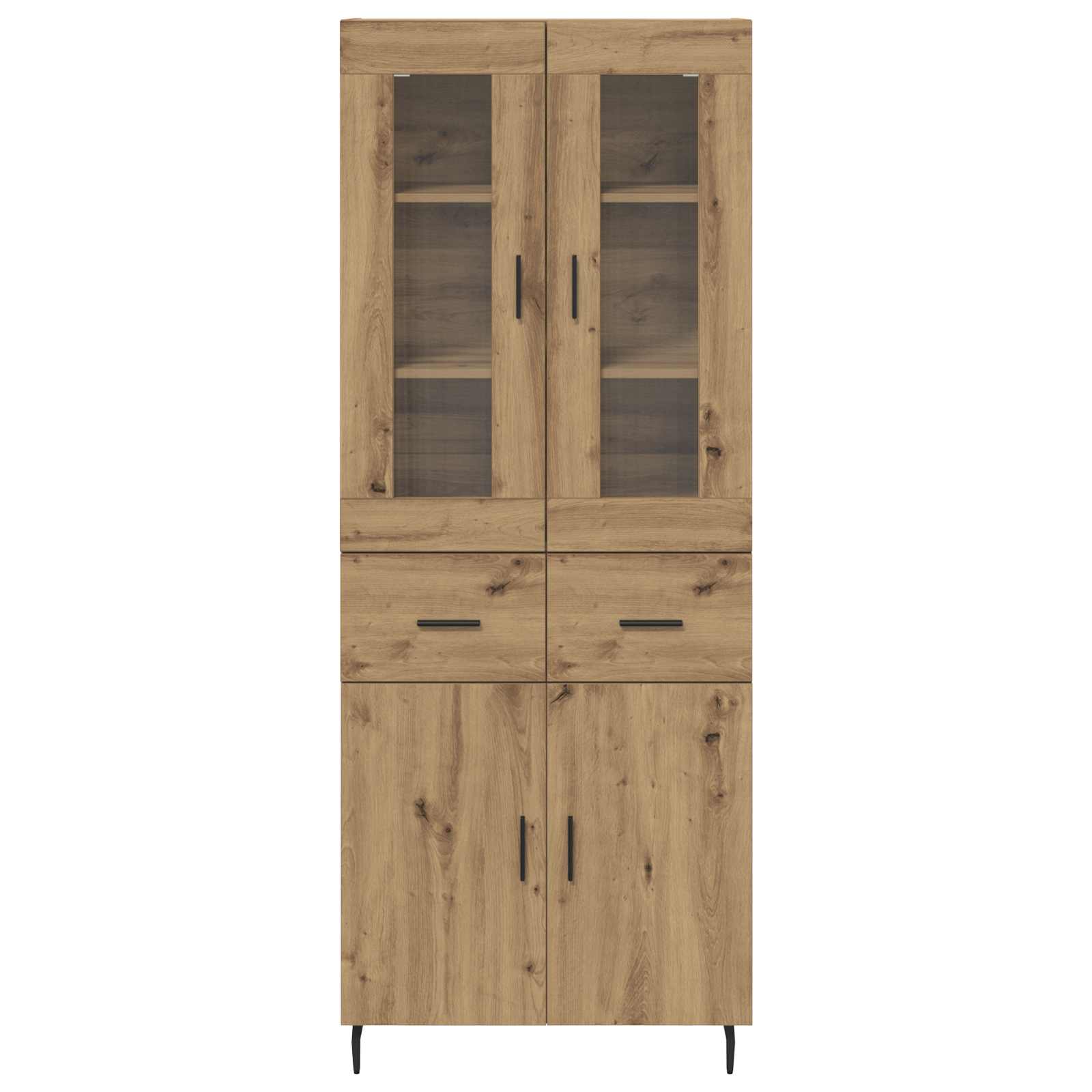 Hoge kast met lade 2 pcs Artisan Eiken Bewerkt hout is nu te koop bij PeponiXL, paradijselijk wonen!