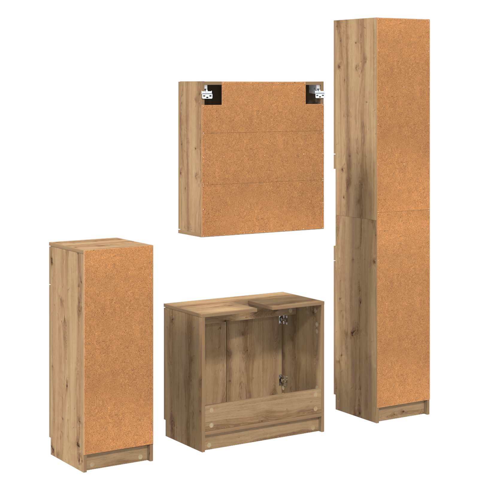 Badkamermeubelset 4 st Artisan Eiken 64,5 x 33,5 x 59 cm is nu te koop bij PeponiXL, paradijselijk wonen!