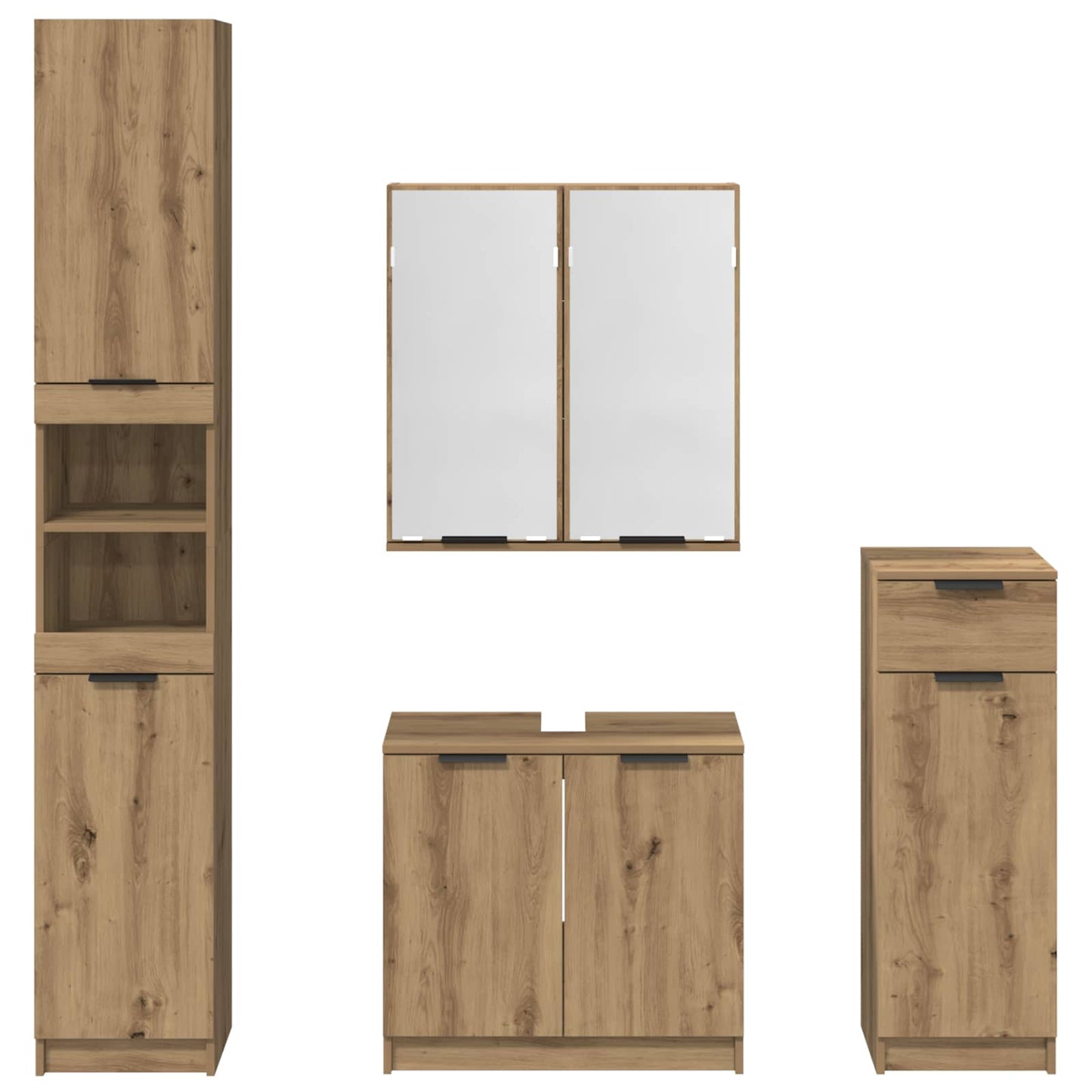 Badkamermeubelset 4 st Artisan Eiken 64,5 x 33,5 x 59 cm is nu te koop bij PeponiXL, paradijselijk wonen!