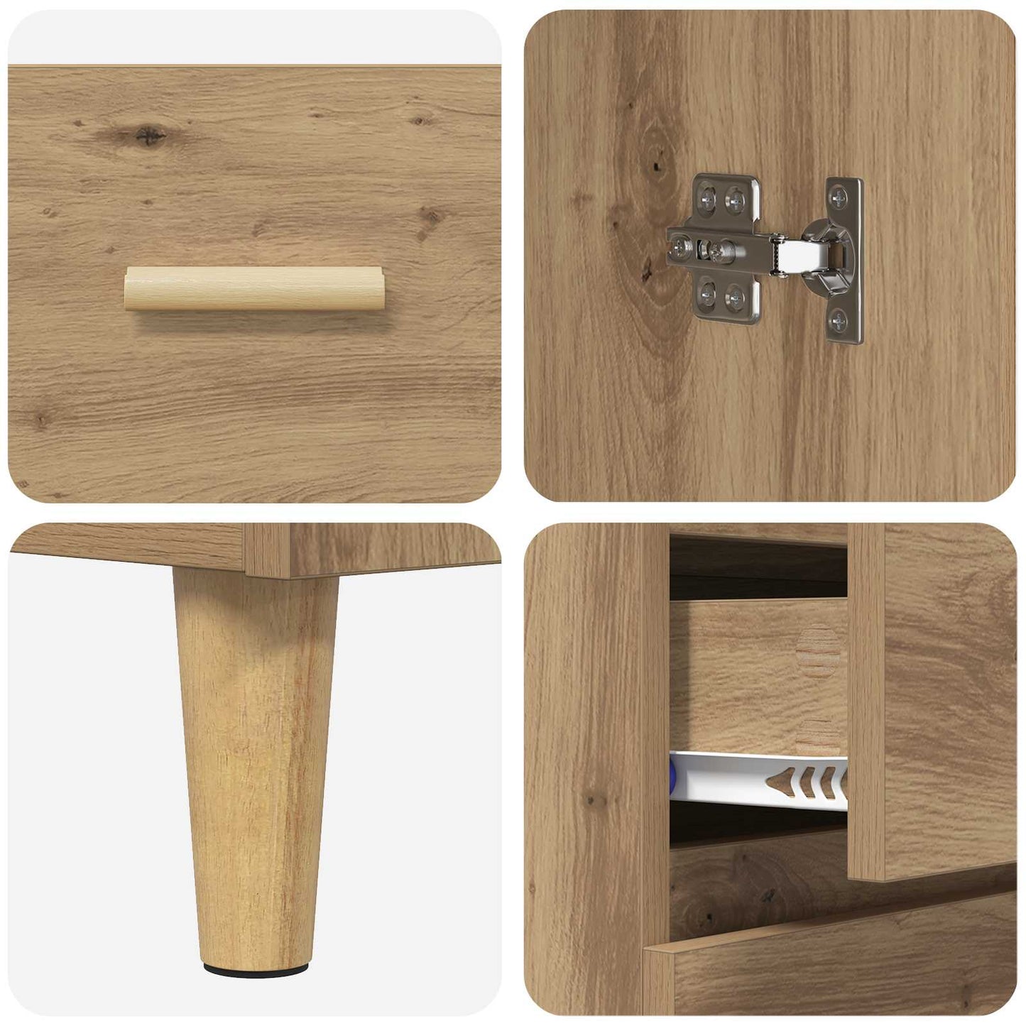 Hoge kast Artisan Eiken 69,5 x 32,5 x 180 cm Bewerkt hout is nu te koop bij PeponiXL, paradijselijk wonen!
