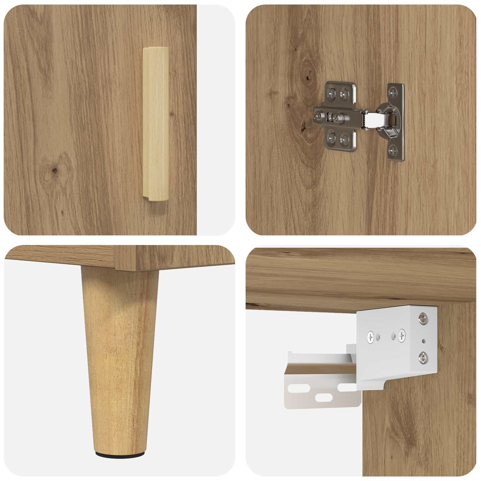 Hoge kast Artisan Eiken 69,5 x 32,5 x 180 cm Bewerkt hout is nu te koop bij PeponiXL, paradijselijk wonen!