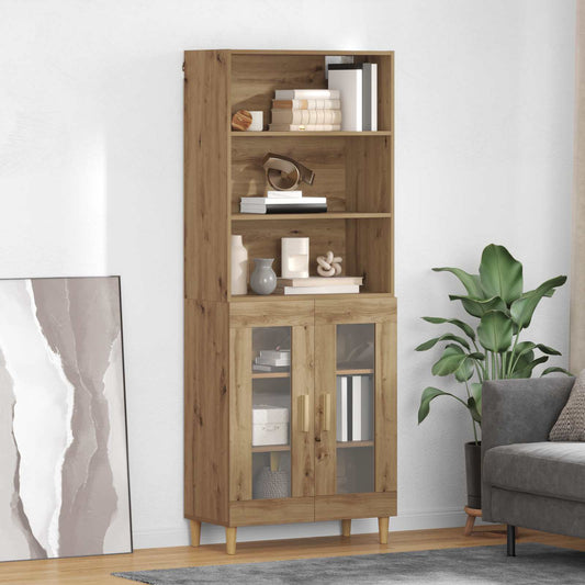 Hoge kast Artisan Eiken 69,5 x 32,5 x 180 cm Bewerkt hout is nu te koop bij PeponiXL, paradijselijk wonen!