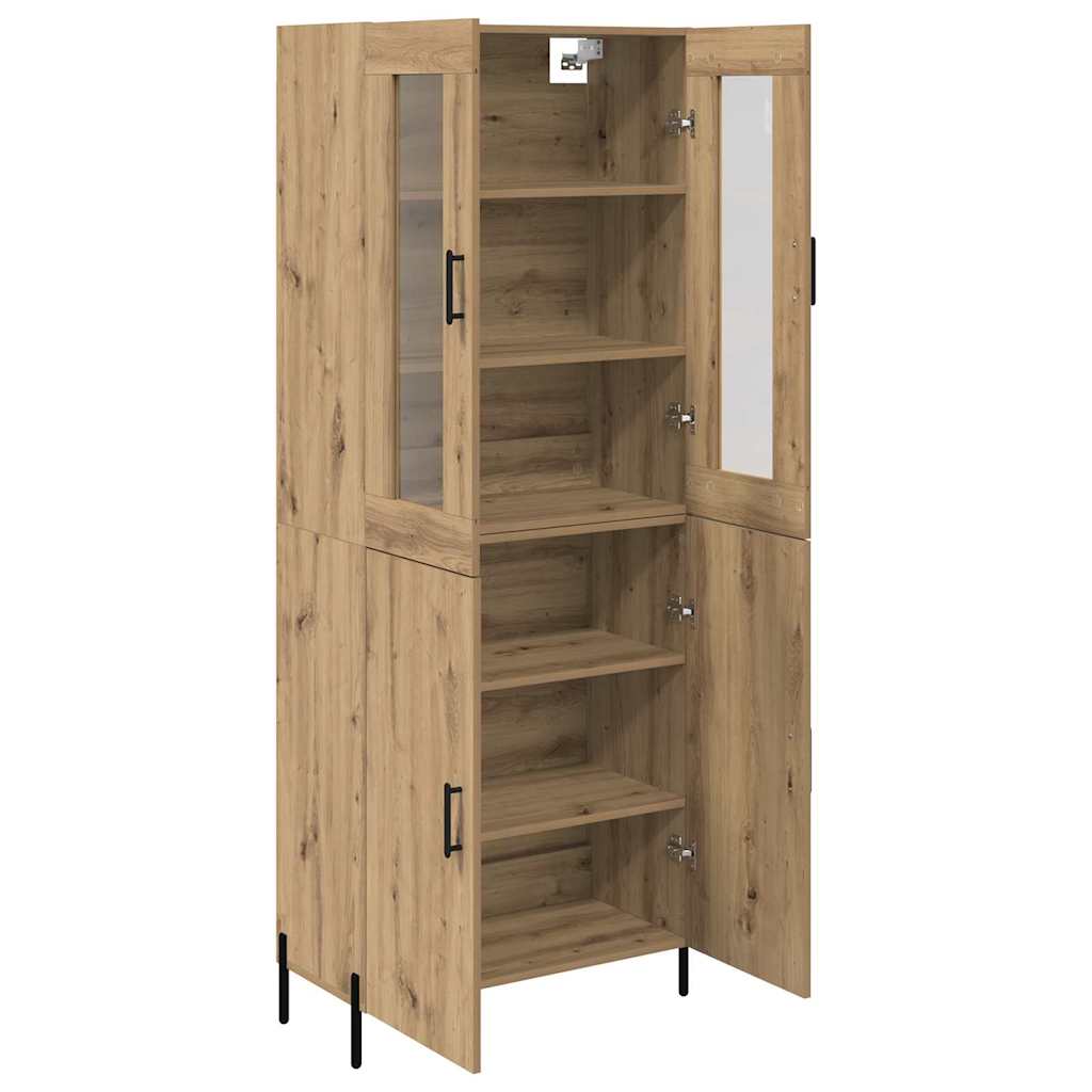 Highboard Artisan Eiken 69,5 x 34 x 180 cm Bewerkt hout is nu te koop bij PeponiXL, paradijselijk wonen!