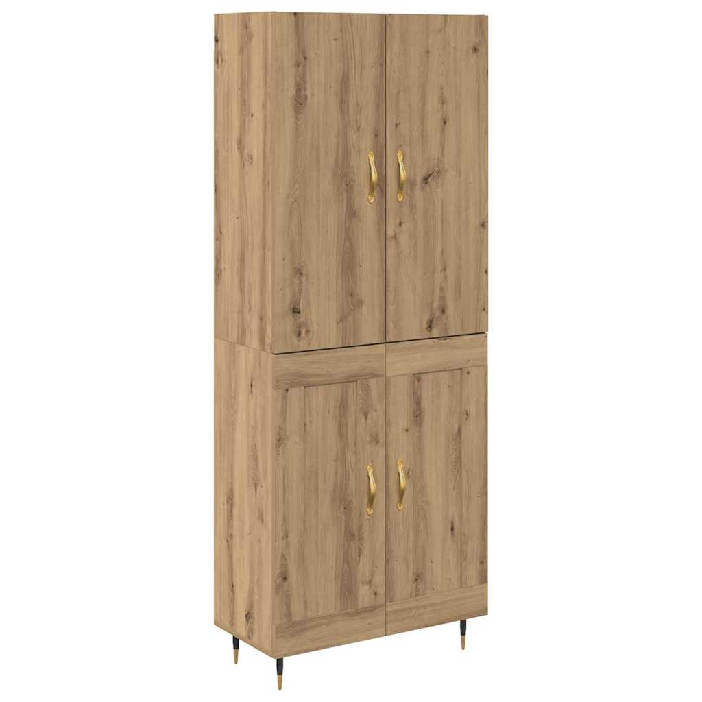 Highboard Artisan Eiken 69,5 x 34 x 180 cm Bewerkt hout is nu te koop bij PeponiXL, paradijselijk wonen!