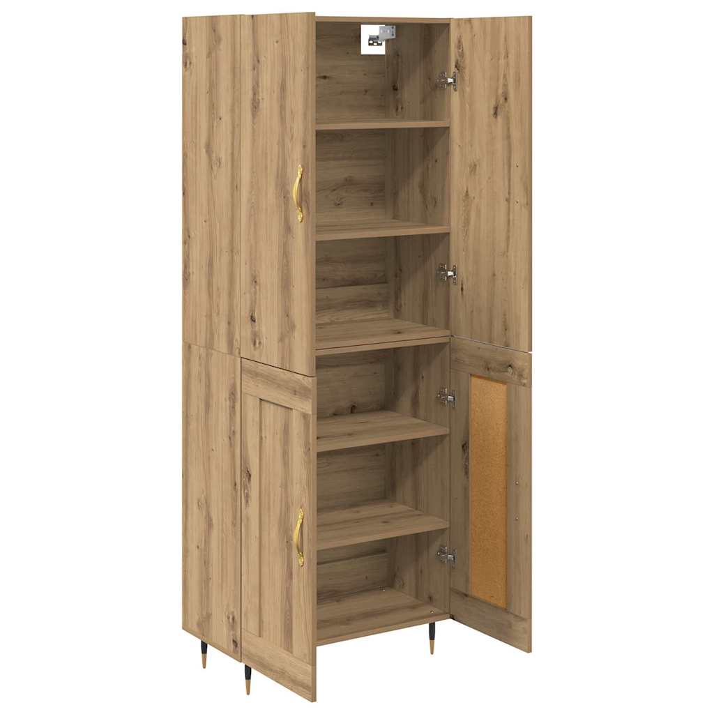 Highboard Artisan Eiken 69,5 x 34 x 180 cm Bewerkt hout is nu te koop bij PeponiXL, paradijselijk wonen!