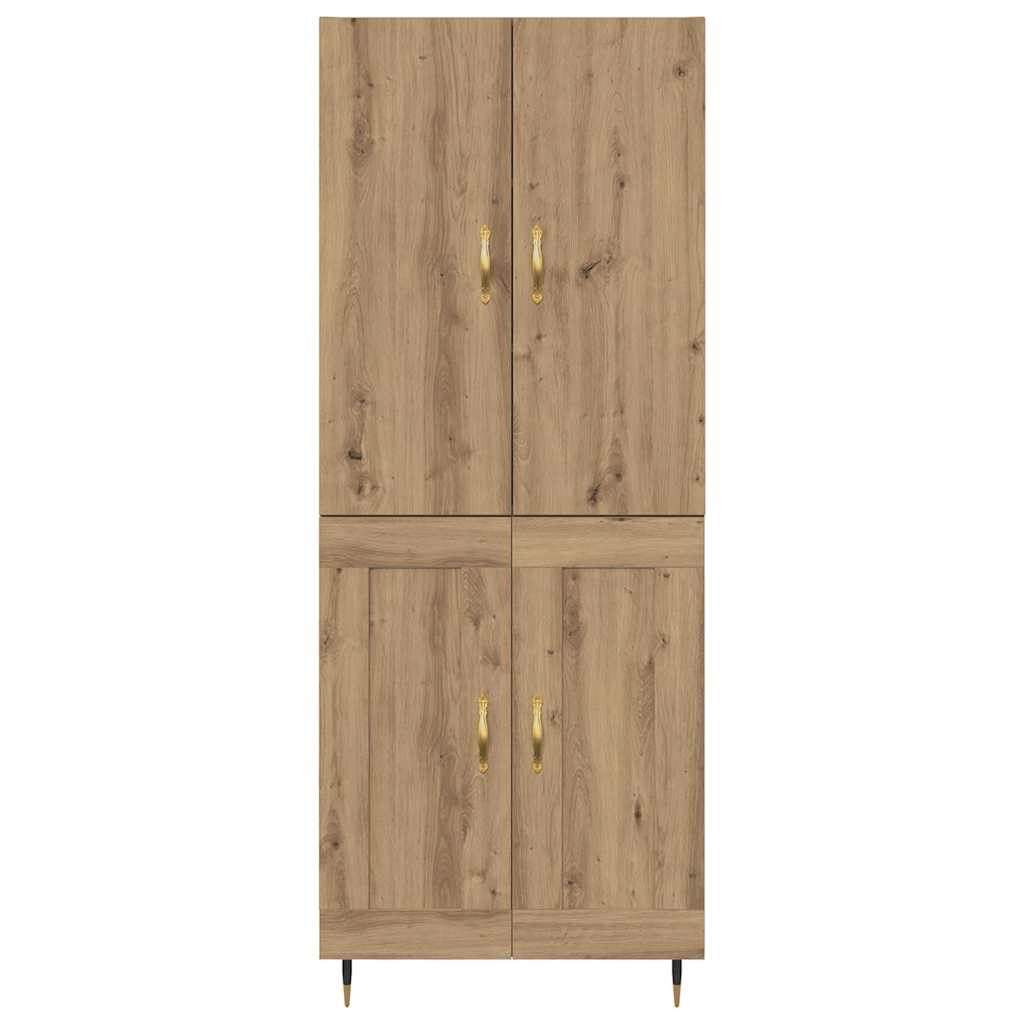 Highboard Artisan Eiken 69,5 x 34 x 180 cm Bewerkt hout is nu te koop bij PeponiXL, paradijselijk wonen!