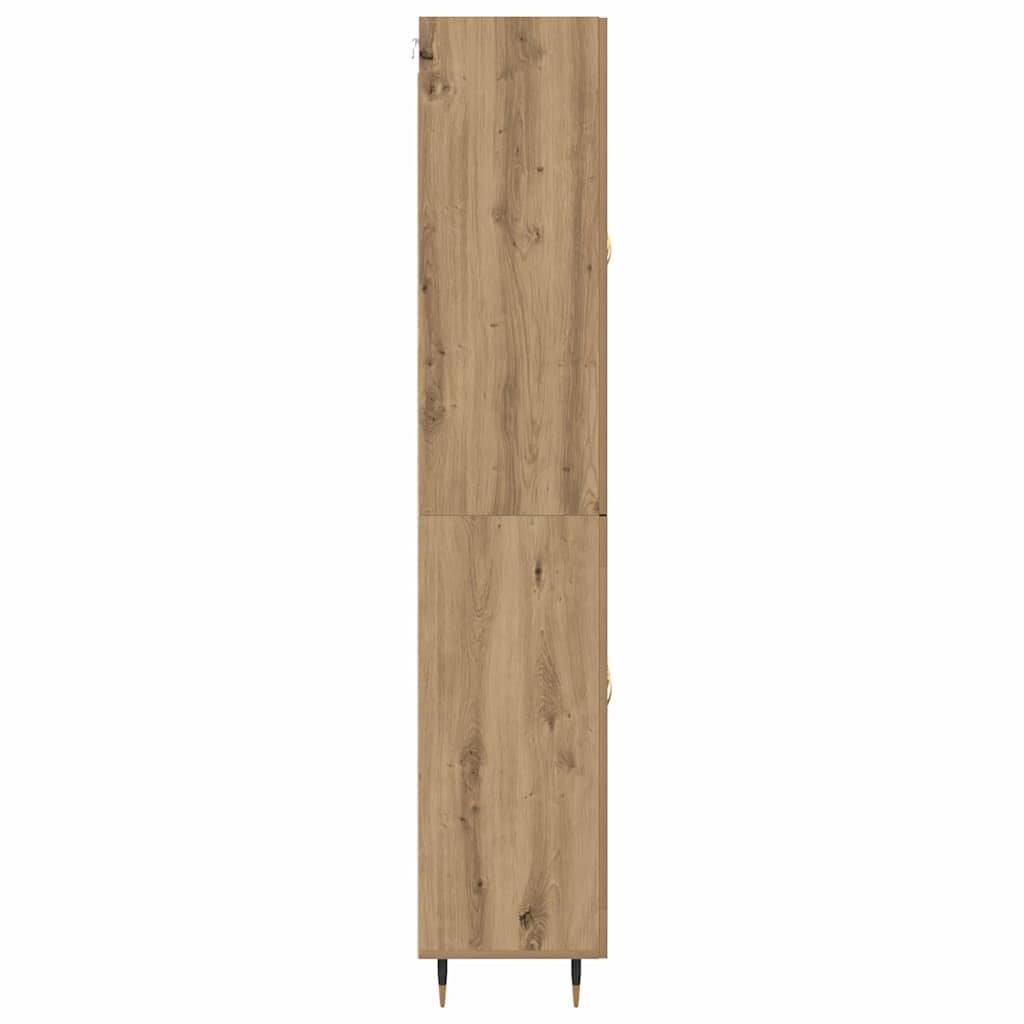 Highboard Artisan Eiken 69,5 x 34 x 180 cm Bewerkt hout is nu te koop bij PeponiXL, paradijselijk wonen!