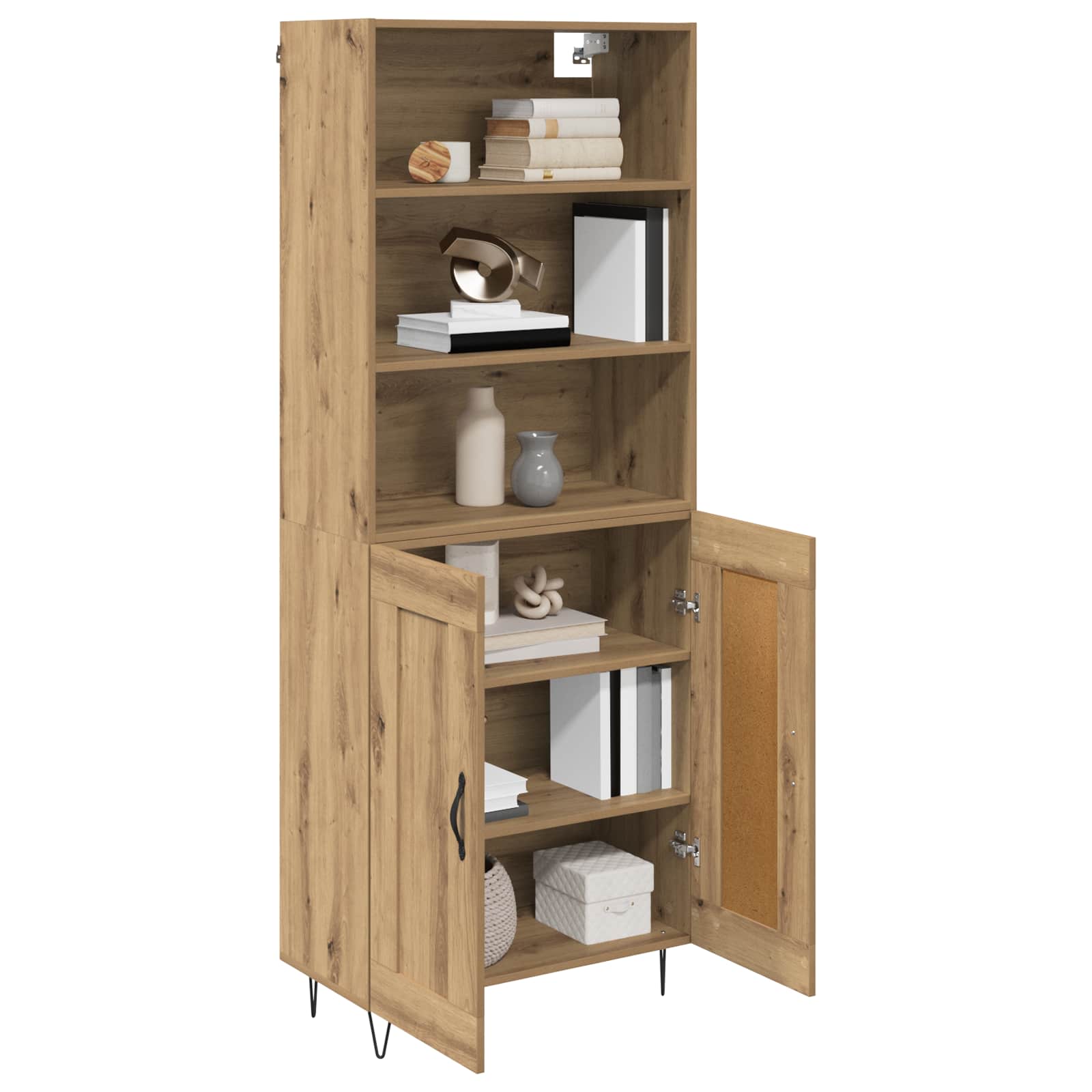Hoge kast 2 pcs Artisan Eiken Bewerkt hout is nu te koop bij PeponiXL, paradijselijk wonen!